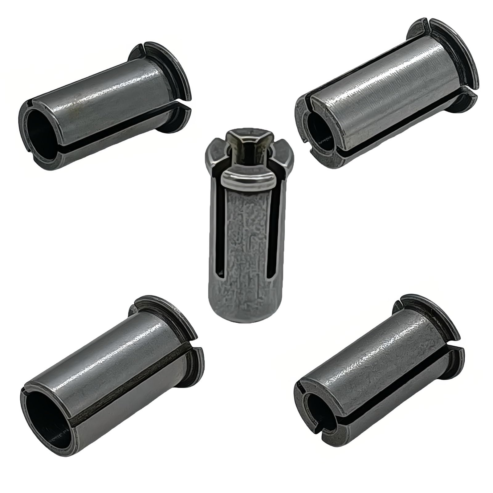 Stainless Steel Router Collets - 5 Sizes Included -1