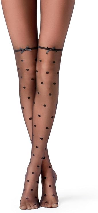 CALZEDONIA Femme Collant Pois Ligne Nœud : Amazon.fr: Vêtements
