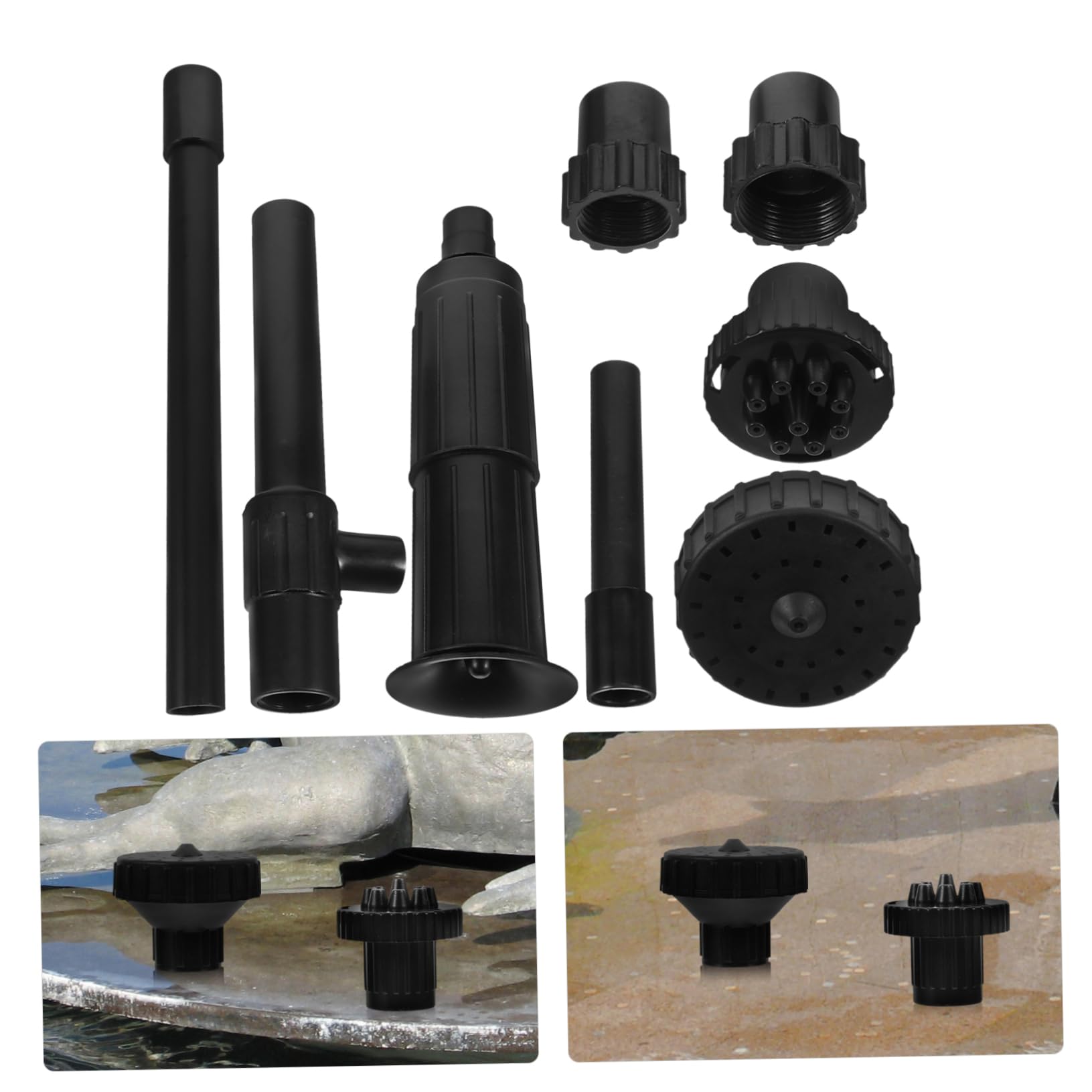 BESPORTBLE Sets Adjustable Flow Pool Fountain Nozzle Plastic Water Spraying Head Fountain Sprayer Replacement for Garden Yard