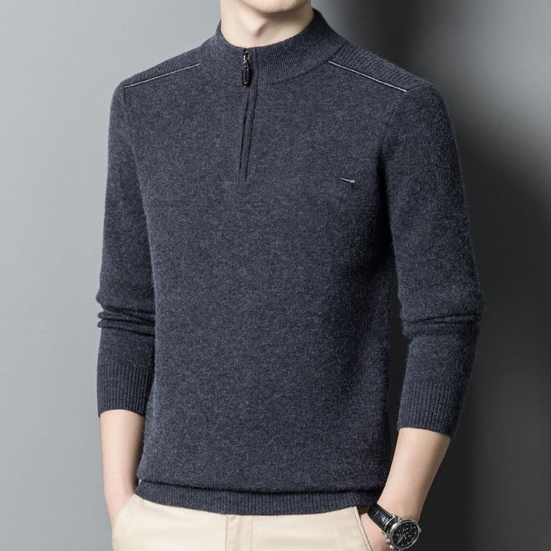 Men's Fall and Winter Thickened Casual Warm Knit Sweater Bottoming3
