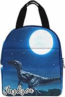 Vista 2 de InterestPrint Bolsa de almuerzo personalizada de animales con nombre, lonchera de árbol de luna personalizada, regalo personalizado para cumpleaños