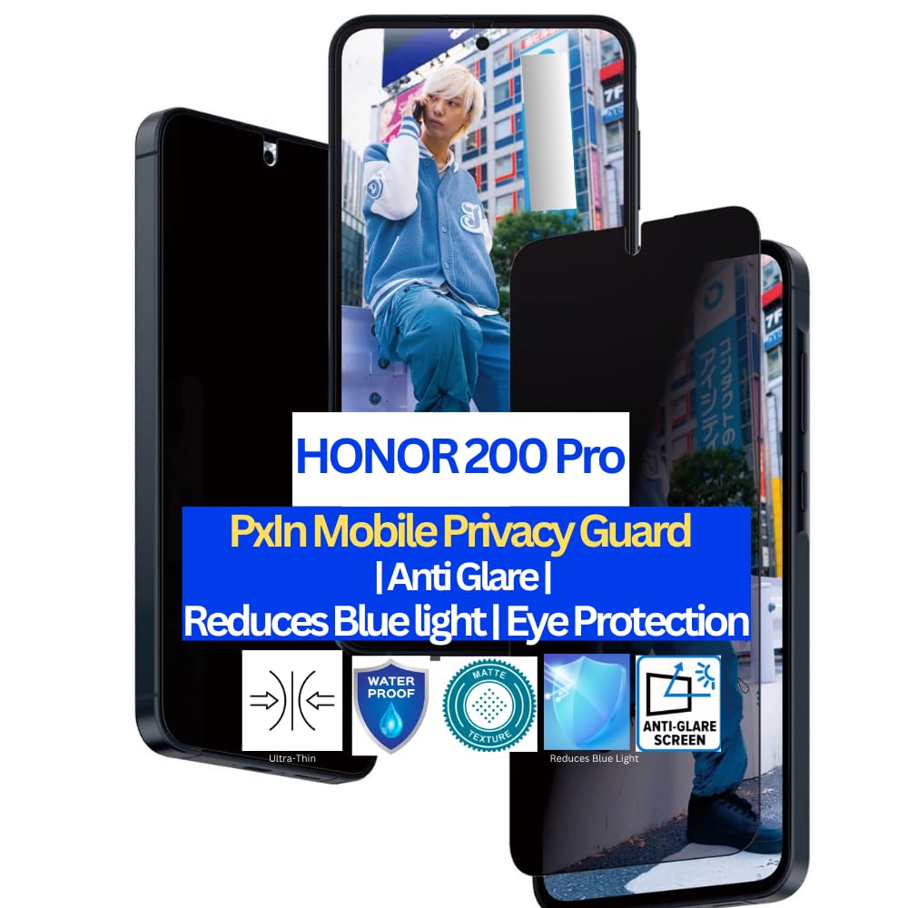 PxIn Mobile Privacy Guard compatible with HONOR 200 Pro | Mobile Privacy screen protector | Anti Glare | Anti Spy Screen Protector | Reduces blue light | Scratch proof | Eye Protection (B0DBMZ2CPV) Amazon Price History, Amazon Price Tracker