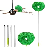 Vista 12 de Limpiador de Ventilador de Techo Plumero Reutilizable de Microfibra Limpiador de Aspas de Ventilador de Techo Plumero Extraíble con Poste