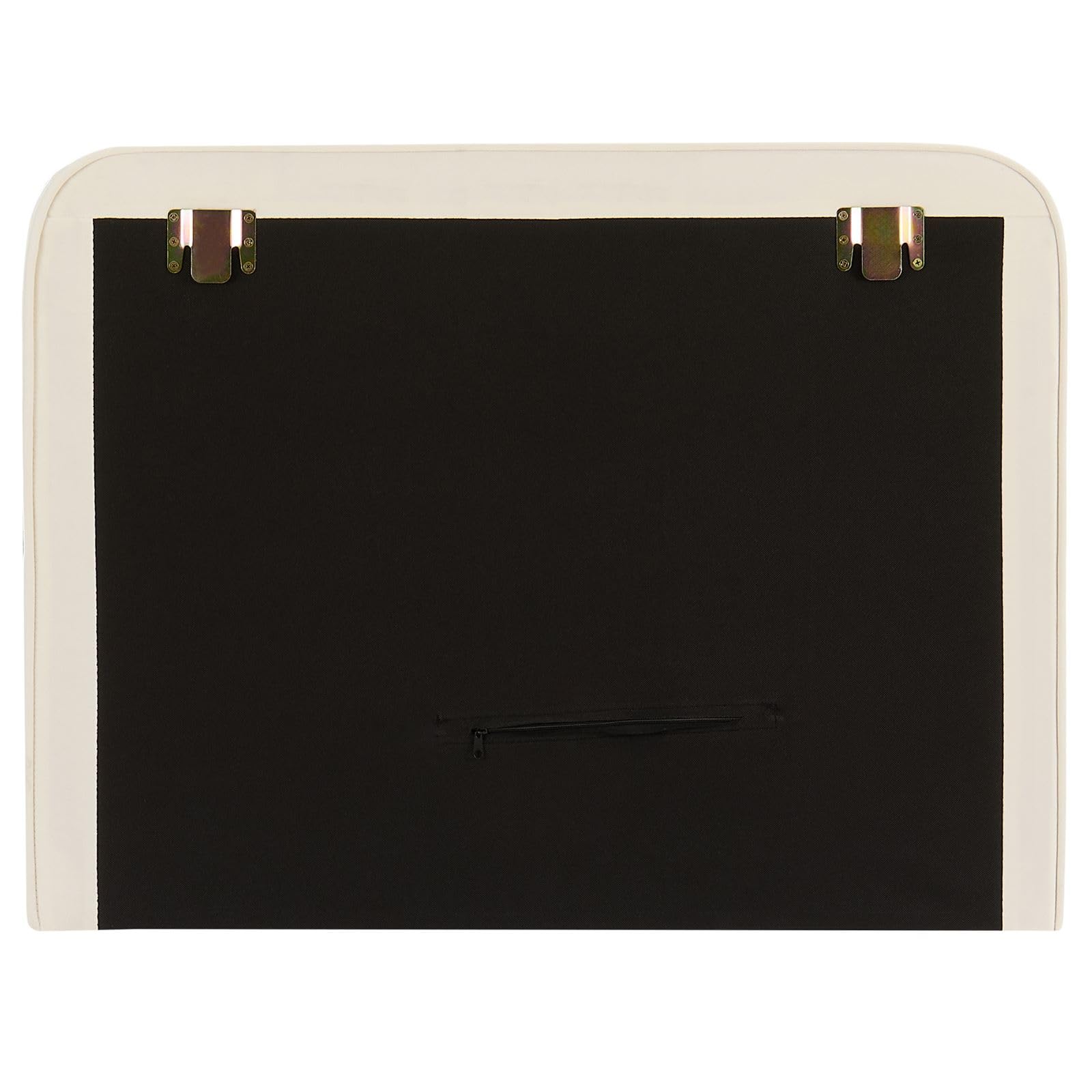 IDIMEX Tête de lit Lunar 90, en Tissu rembourré, Fixation Murale Design Arrondi Moderne, pour lit 90 cm ou Moins, Blanc crème
