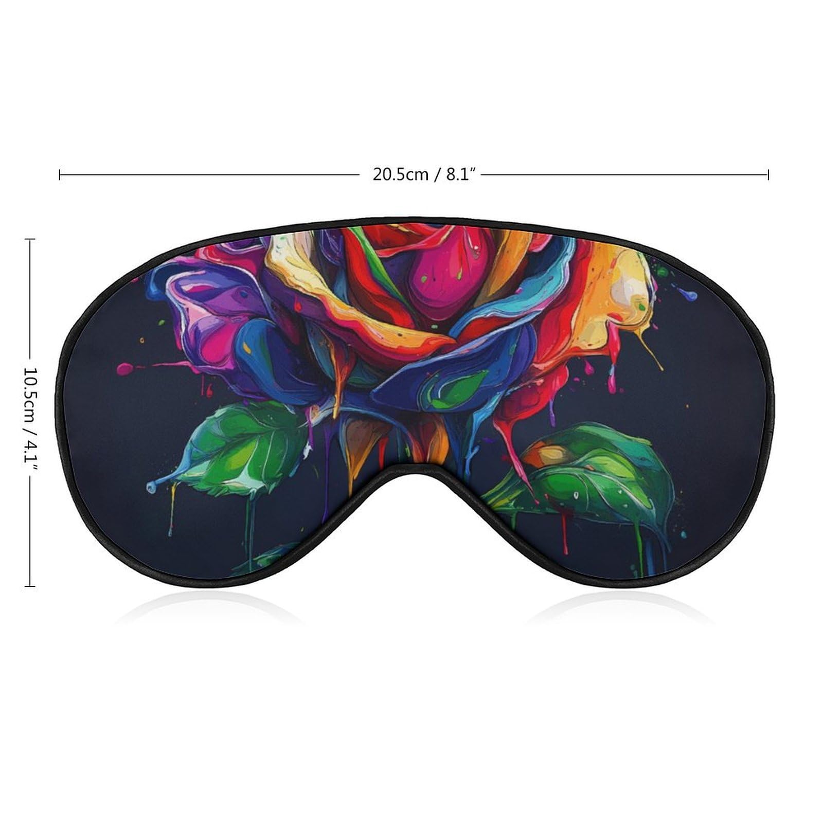Artistic Splash Roses Sleep Mask Eye Shade Cover Adjustable Strap for Travel Lunch Break Women Men