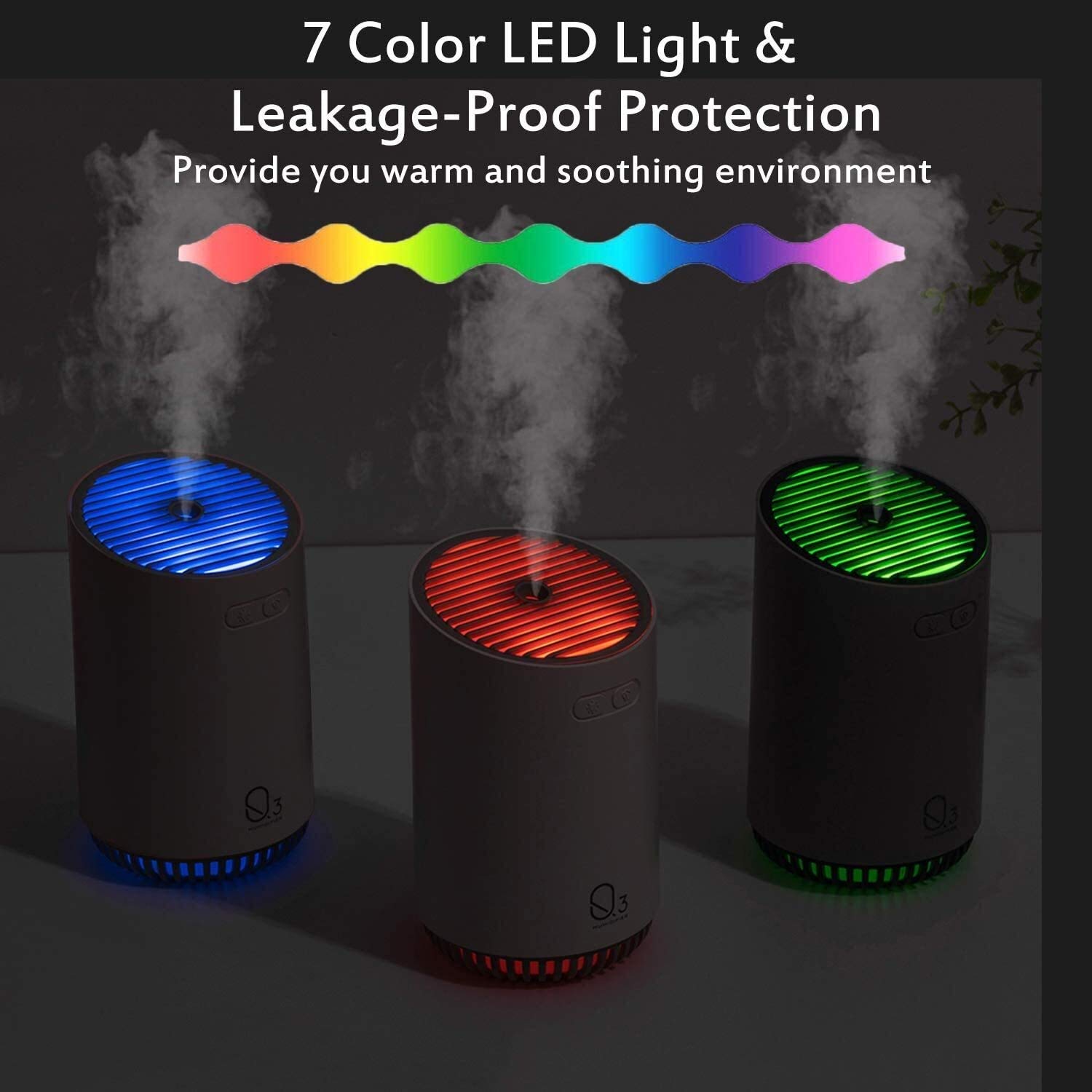 Domésticos Humidificador inalámbrico Mini Viaje portátil Humidificador de Niebla fría(Bianco)