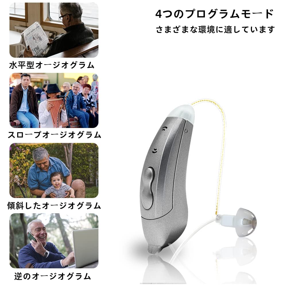 集音器 電池式 耳かけ デジタル 10チャンネル アプリコントロール グレー左耳 Amazon.co.jp: 集音器 電池式 BTE 耳かけ デジタル DSP RIC 10