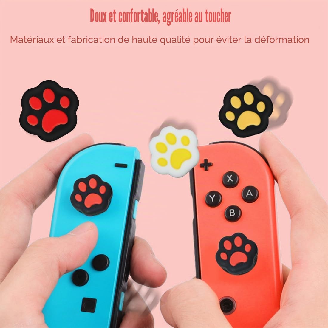 8 Pièce Morceaux Capuchon de Joystick, Griffe de Chat Contrôleur Analogique en Silicone, Griffe de Chat Capuchon de Joystick, Housse de Joystick en Silicone Souple, Pour Manette de Jeu Ps4 Xbox Switch