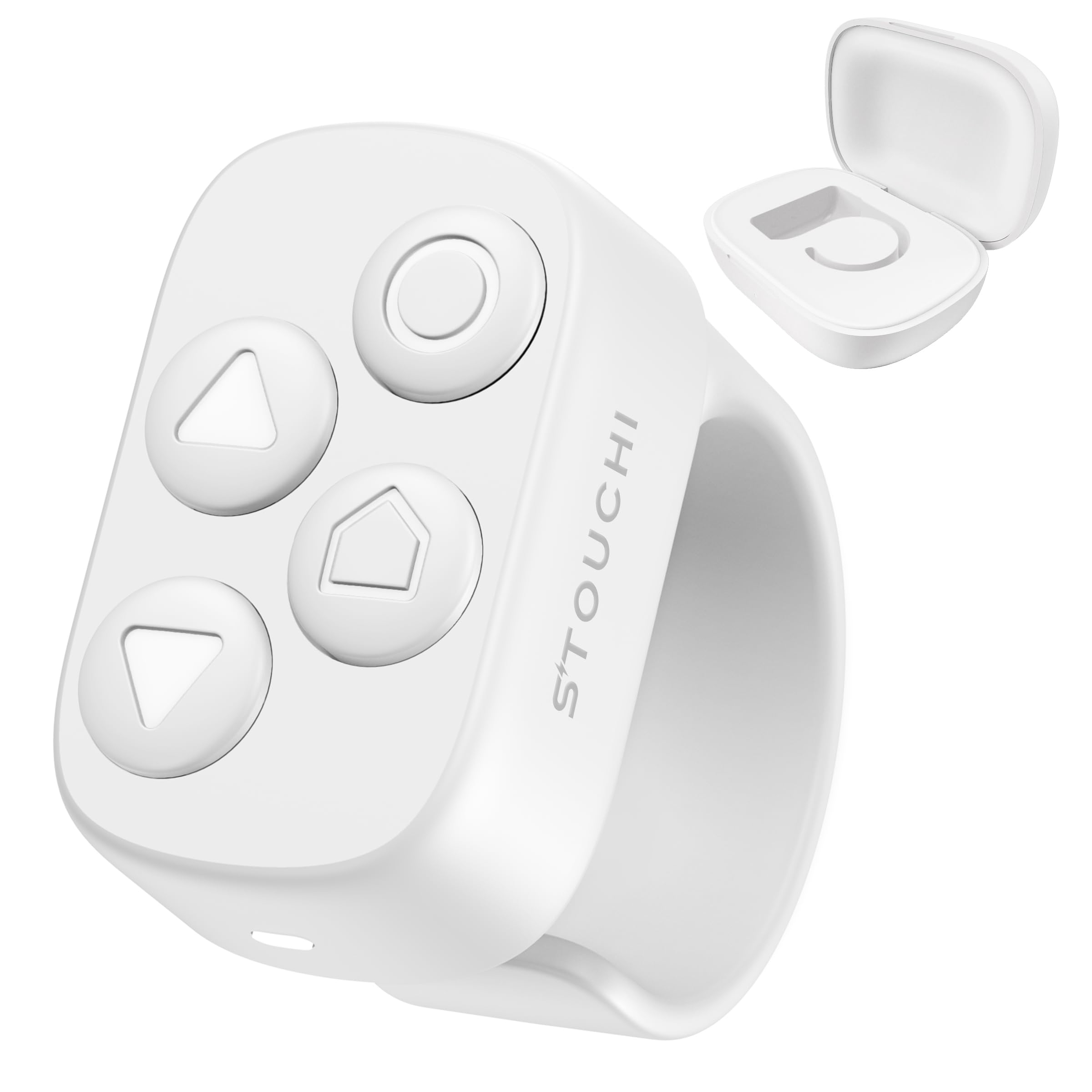 Télécommande Stouchi pour Kobo, Tourne-Page sans Pince avec Boîtier de Charge, Mains Libres Compatible Clara BW/Libra Colour/Clara Colour/Elipsa 2E/Clara 2E/Libra 2/Sage - Blanc - 1