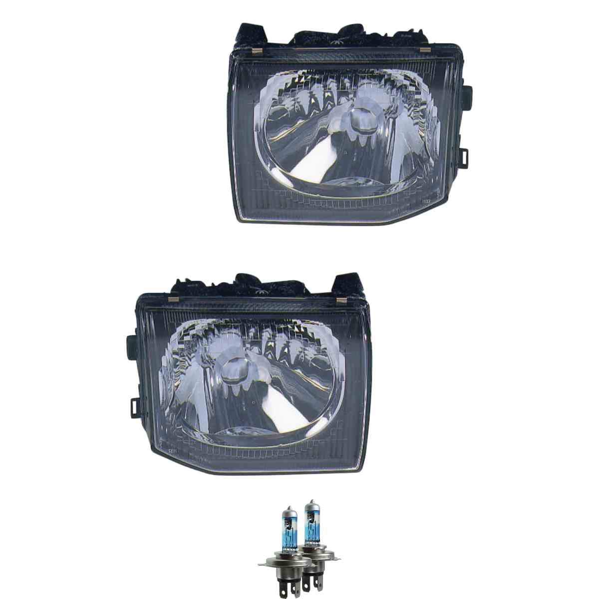 Juego de faros halógenos H4 para Pajero II Canvas Top (incluye bombillas)
