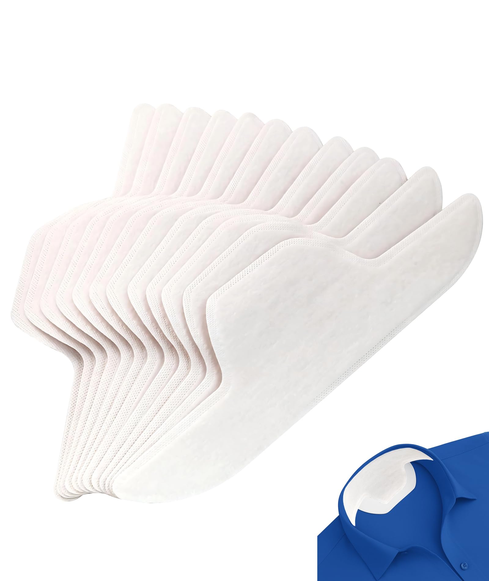 30pcs Shirt Collar Protector, Sweat Pads for Men and Women, Self-Adhesive Collar Protector Tape for Shirt, Sweat Absorption Pads for Blouse, Clean During Sports and Outdoor Activities