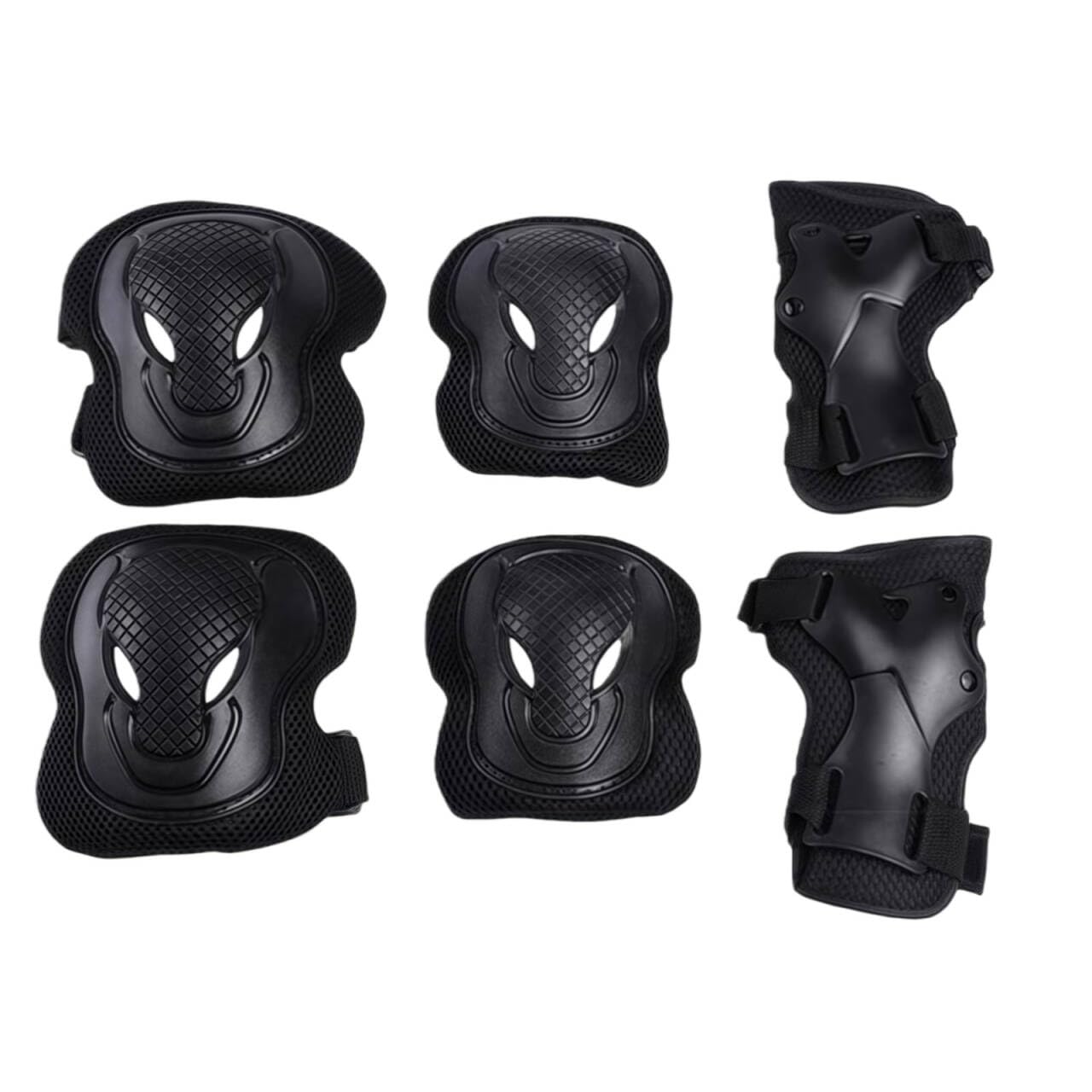 QUUPY Adult Knee Pads Elbow Pads Wrist Guards Protector 6 in 1 Protective Gear for Ice Roller Skating Cycling Riding Scooter Skateboard Light Weight Adjust Wraps