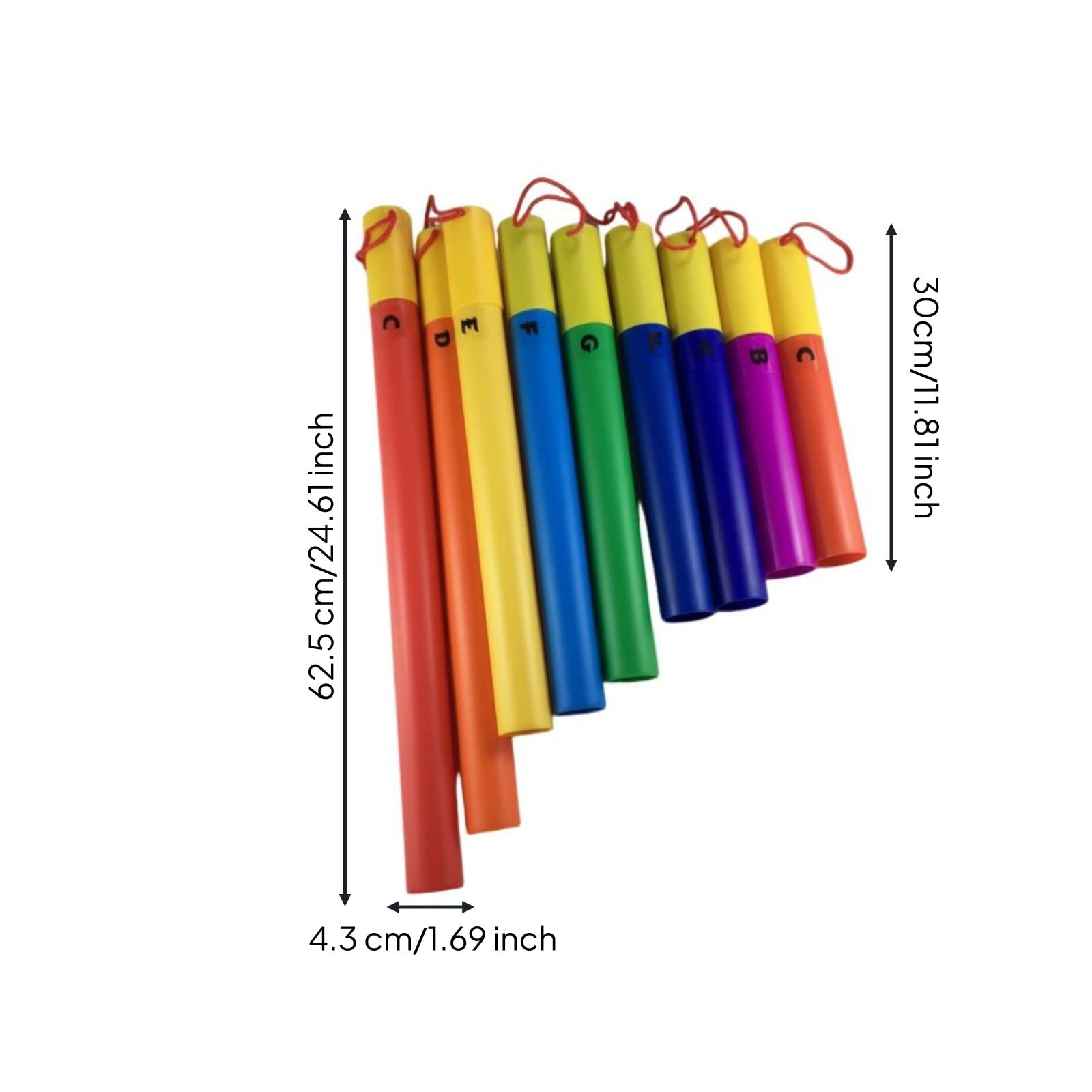 8 Pezzi Tubo Ritmico per Bambini Collezione Musicale Educativa Tubi a Percussione Accordati Diatonica Plastica Adatto per Allenamento Uditivo Corsi di Musica Giochi di Gruppo