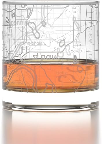 Vista 19 de Well Told Vaso grabado de Washington DC Map Rocks, vidrio de whisky antiguo (11 onzas, transparente), regalo para los amantes del whisky 147-Claro