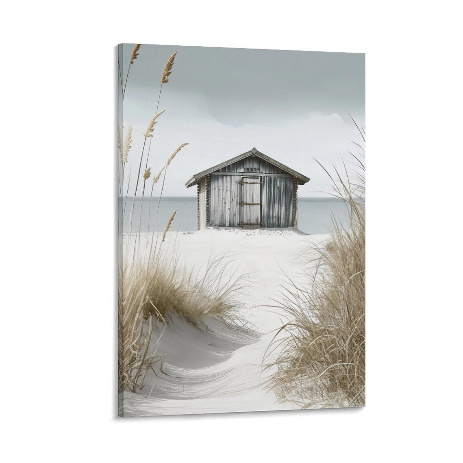 NCUDANK Beach Hut Art Poster Canvas Poster Wall Art Decor Print Picture Paintings for Living Room Bedroom Decoration 08x12inch(20x30cm)