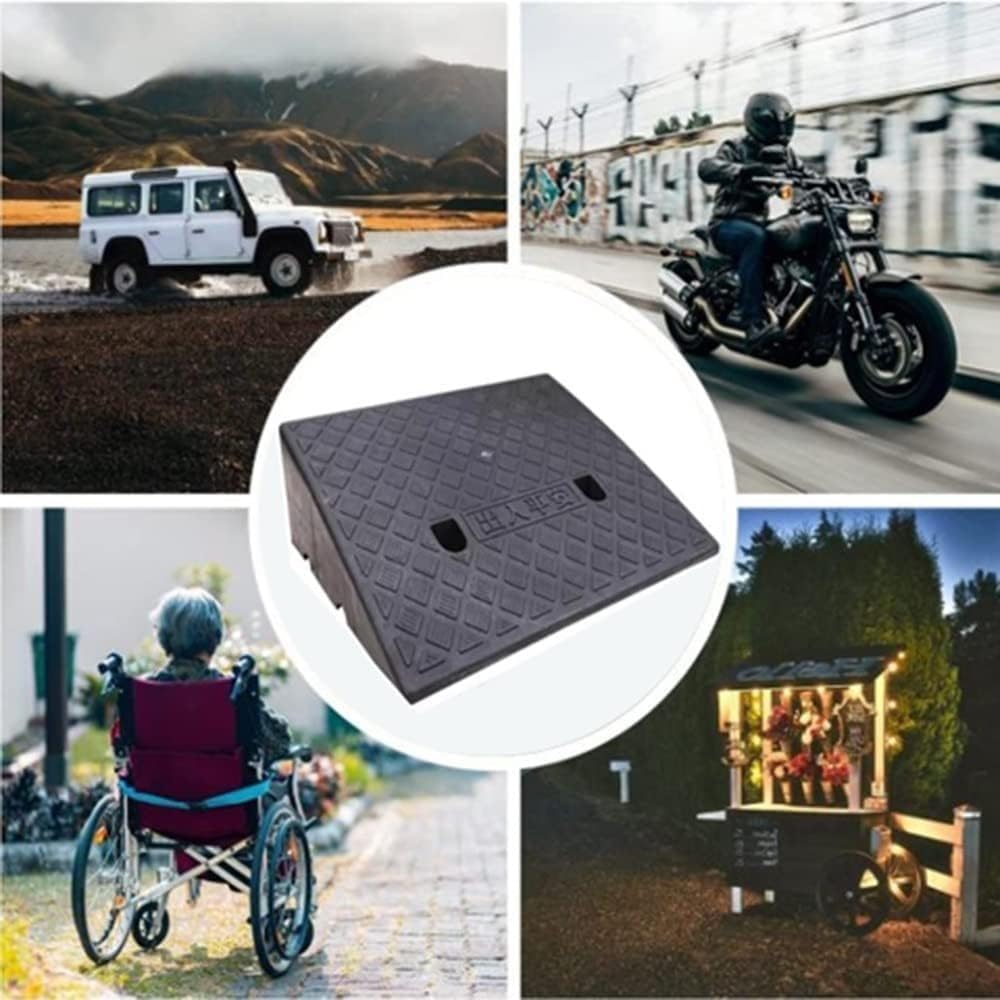 1" 2" 3" 4" 5" 6" 7" 8" Rise Threshold Ramp for Wheelchair Mobility, Heavy Duty Driveway Curb Ramps High Load, Non-Slip Kerb Ramps for Walker/Cart/Scooter(Black,49x50x19cm)