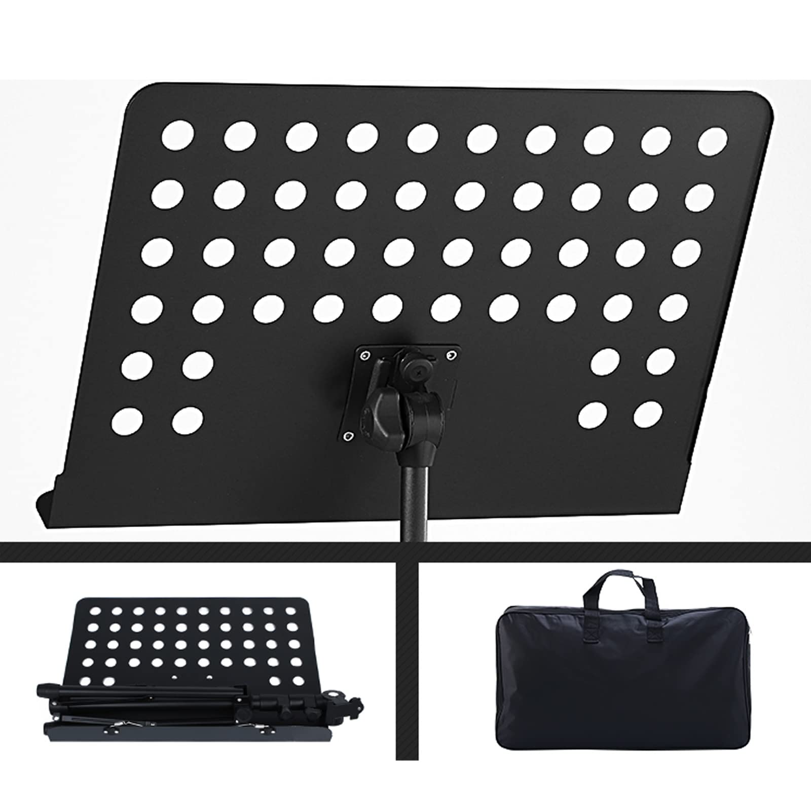 HJXGQJM Atril for Partitura Plegable Portátil Musica Metalico Soporte De Ajustables con Bolsa De Transporte, Atril Metalico, Altura Ajustable, for Tocar Instrumentos, Teclado De Batería