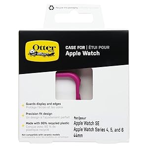 OtterBox Bumper all Day per Apple Watch Series SE 2.ª Gen / SE 1.ª gen / 6 / 5 / 4 44mm, antichock e Cadute, Sottile e Protettivo per Schermo e Bordi dell’ Apple Watch, Rosa Scuro
