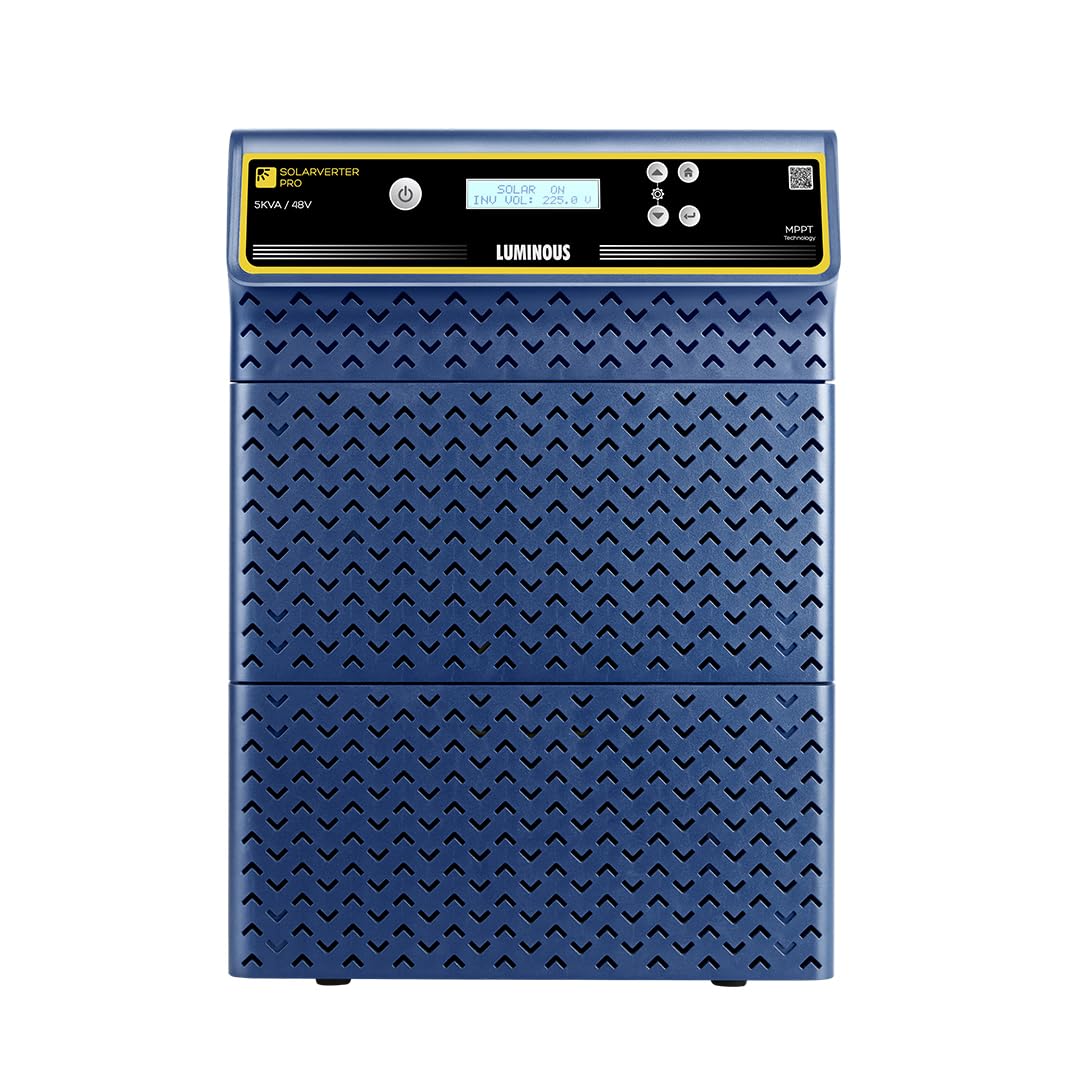 Luminous Solarverter PRO PCU 5KVA / 48V – Hybrid Solar Inverter, Pure Sine Wave, Smart Energy Management, High Efficiency, Ideal for Homes, Offices & Small Businesses