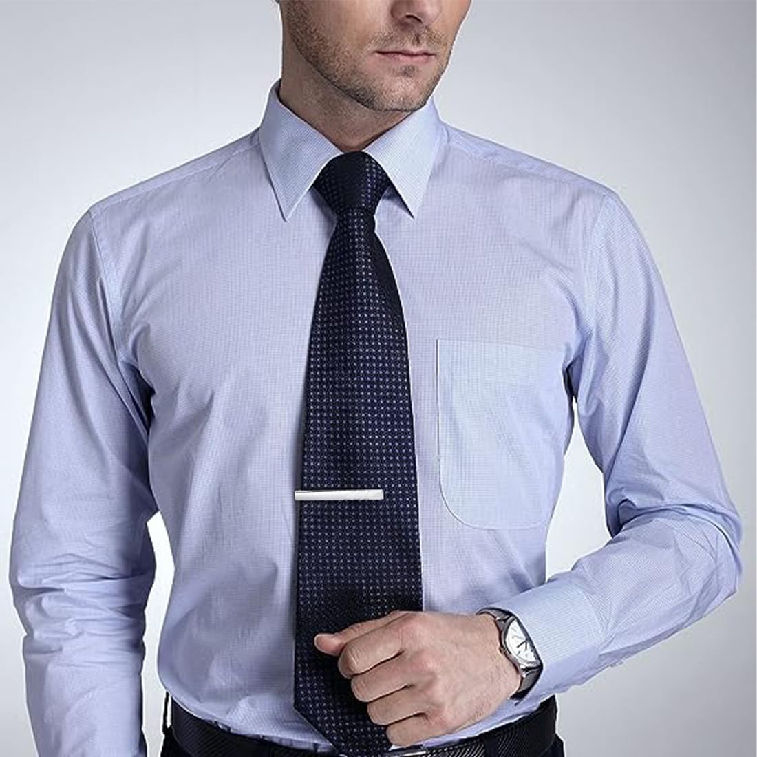 JEYORZY Fermacravatta Uomo Argento per Occasioni Speciali e Abbigliamento Quotidiano，Perfetto per San Valentino, Natale, Matrimoni e Meeting