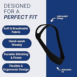 Snugell Premium Chin Strap for CPAP Users - Adjustable and Comfortable Halo Design Chin Straps for Sleeping - to Keep Mouth Closed During Sleep - Improves CPAP Therapy - Anti Snoring Straps