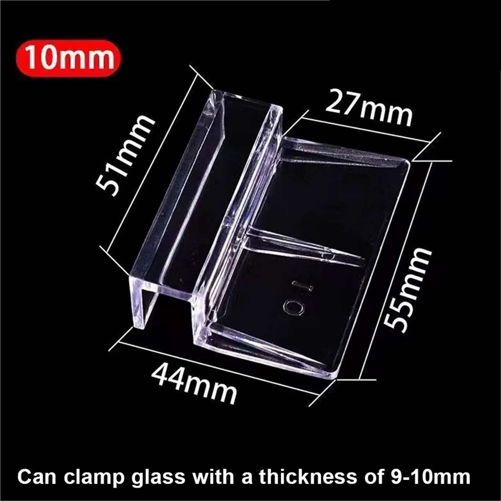 60 Stück Acryl-Clips für randloses Aquarium, stabile Unterstützung für Aquarium-Glasdeckel (10 mm)