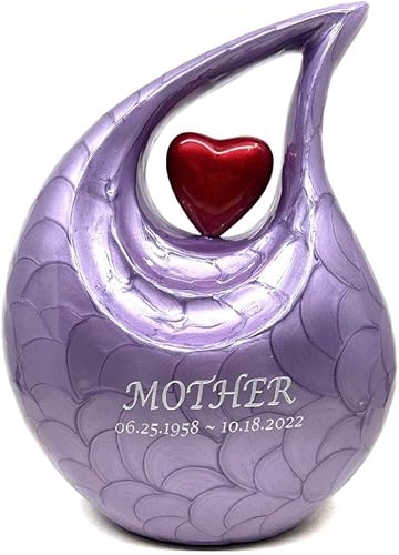 Miniatura 90 de Urna de corazón de lágrima dorada blanca para cenizas humanas Urnas de cremación para cenizas adultas Urna de ceniza funeraria para hombres