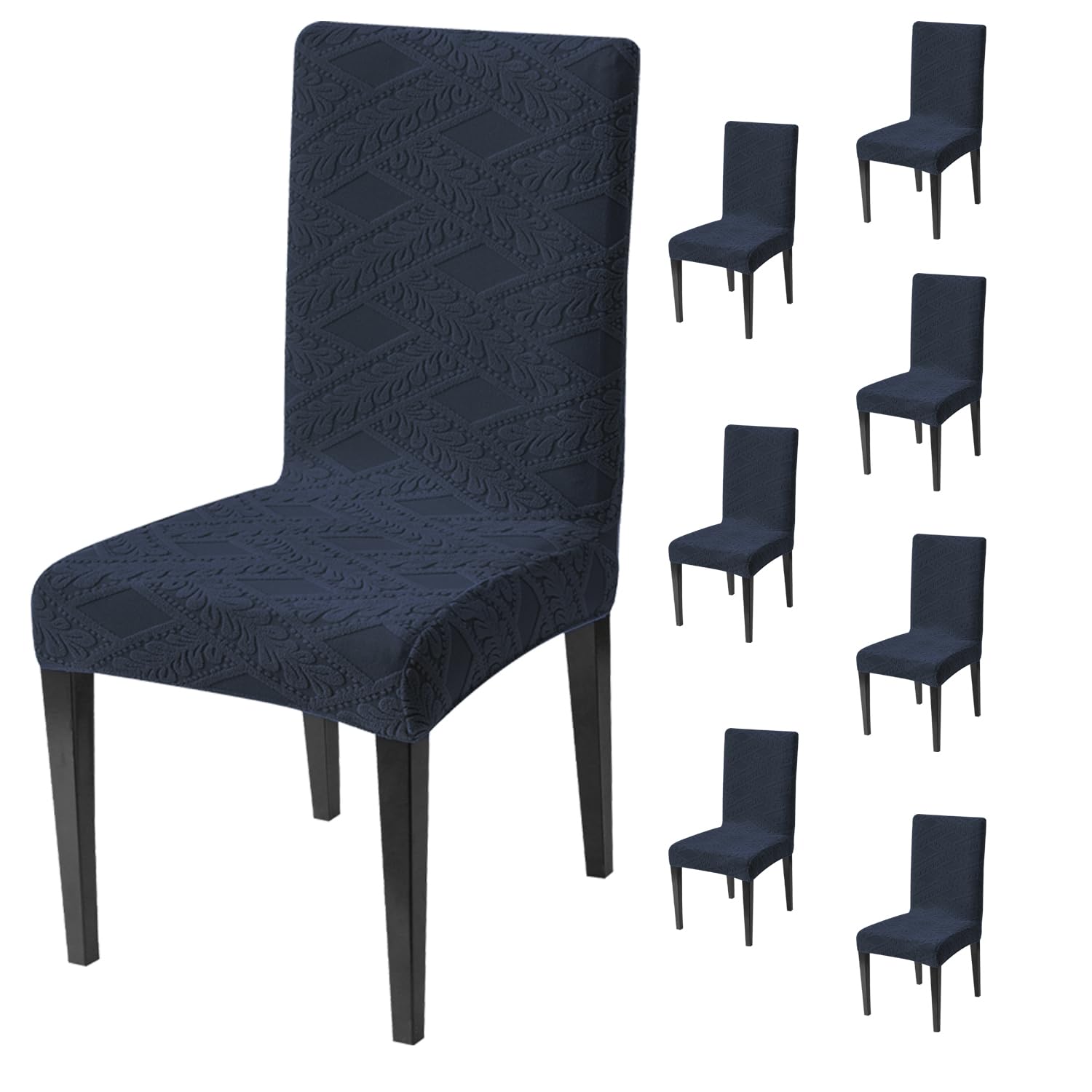 Stretchable Chair Covers - Green Jacquard Dining Covers -31