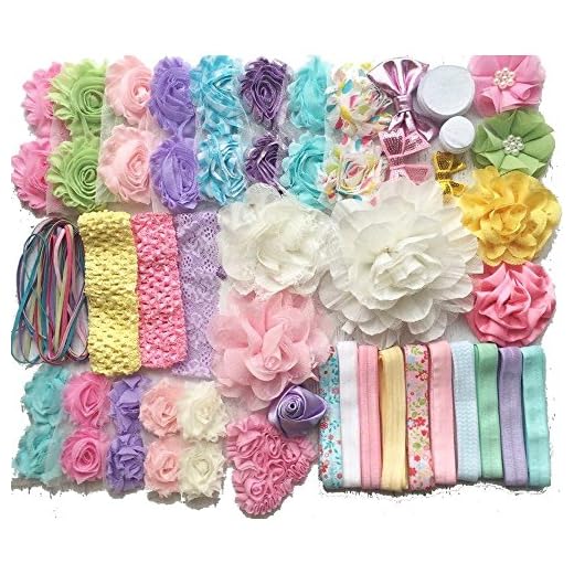Bowtique Emilee Baby Shower Headband Kit Makes Over 30 Headbands, Baby Shower Headband Station, DIY Baby Headband Kit - Springtime Pastels