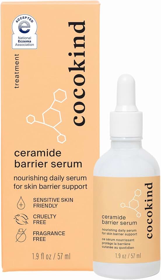 Cocokind Ceramide Barrier Serum, Hydrating Serum to Reduce Dryness, All Skin Types including Sensitive Skin, Fragrance Free, Cruelty Free, Jumbo Bottle, 2oz