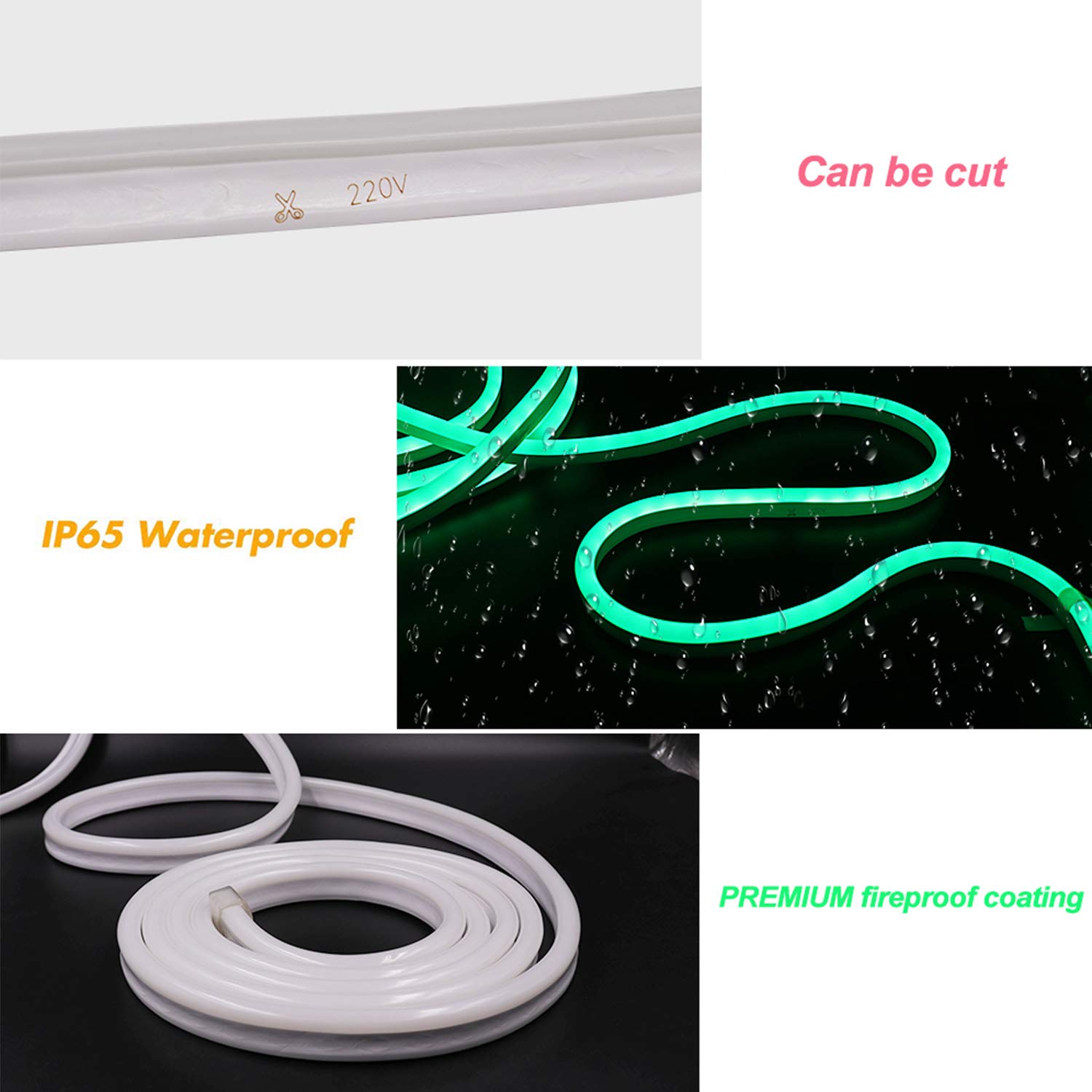 XUNATA 20m Luz de Neón WiFi RGB con Control Remoto, 220 V Impermeable y Tira de LED Flexible, Sincronización de Música, Control de Aplicaciones