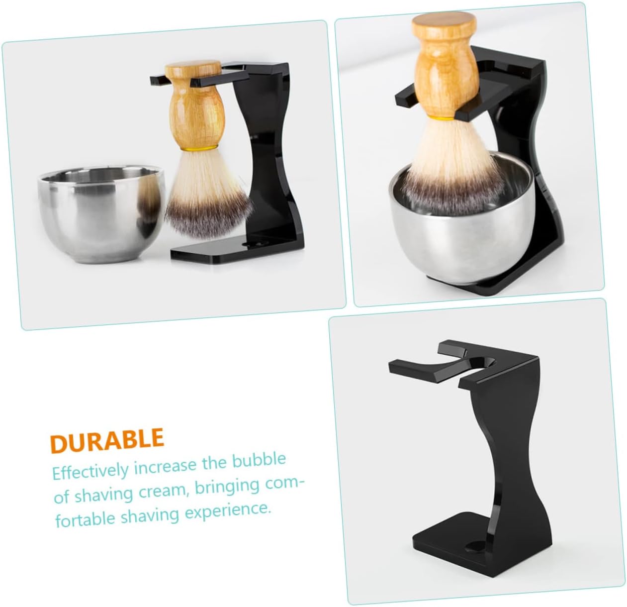 VICASKY Acrylic Shaving Brush Holder and Razor Stand with Portable Shaving Bowl for Men Lightweight Beard Grooming for Neat Storage and Convenient Use Fathers and Husbands