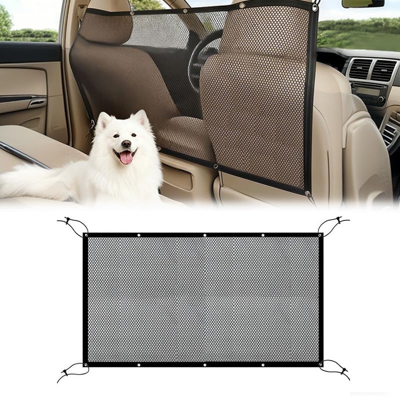 Dog Car Barrier for Suzuki Fronx 2023–2025, Pet Car Divider Back Seat Barrier Net, Back Seat Pet Fence with Adjusting Rope and Hook, Car Dog Isolation Protective Network
