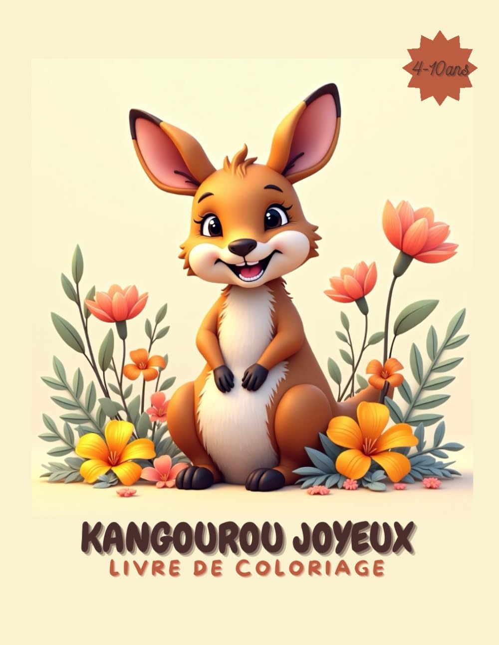 Kangourou Joyeux: Livre de Coloriage
