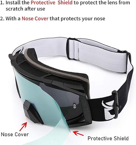 Miniatura 2 de Zdatt Gafas de motocross ATV para motocicleta, a prueba de polvo, resistentes a los arañazos, protección de esquí, gafas de seguridad