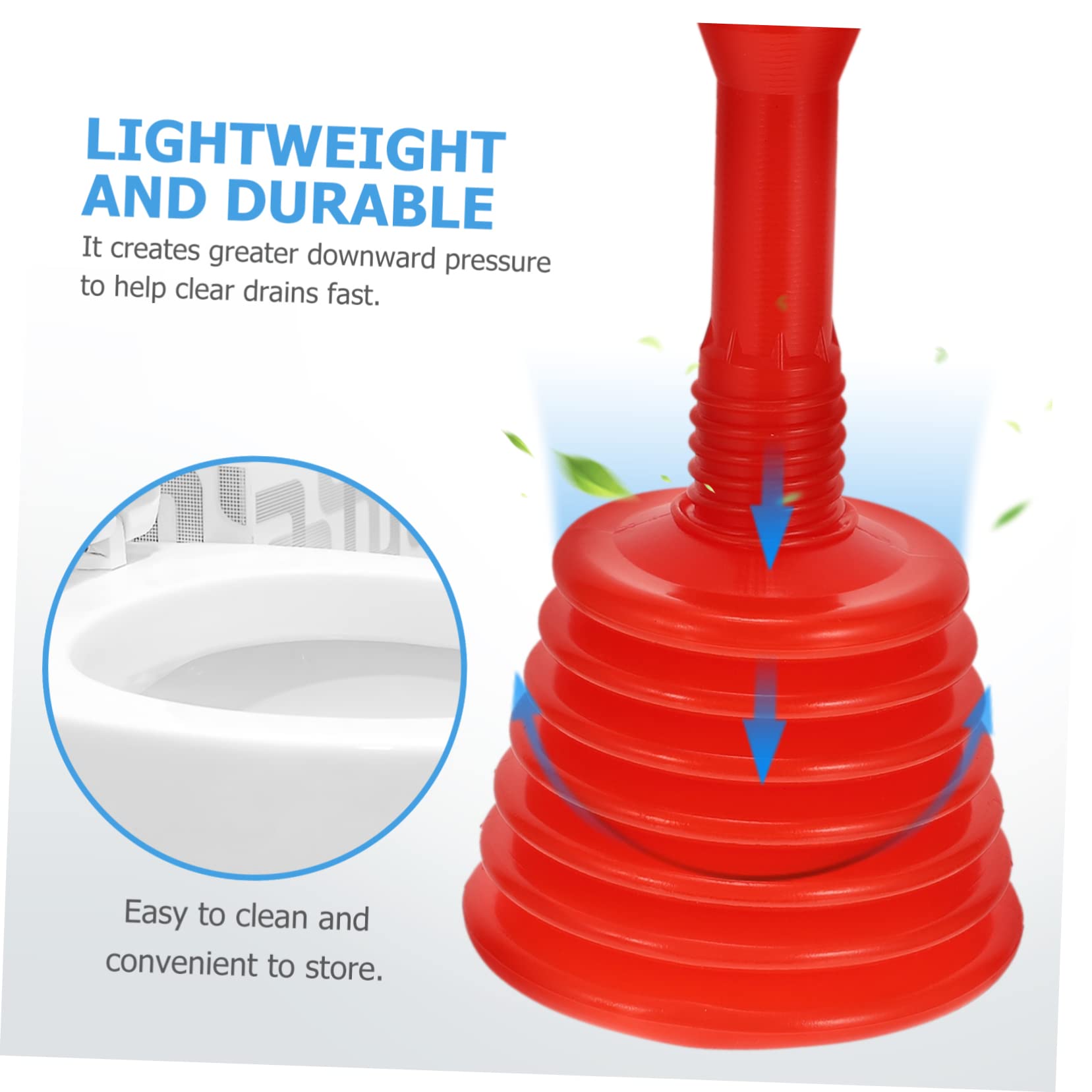 DOITOOL 2 Set Draga Fognaria Ventosa per WC Domestico Stantuffi del Lavandino del Water Detersivo WC Idropulitrice Sturatubi Sturalavandini da Bagno Detergente per Sgabelli 2 Pezzi * 2