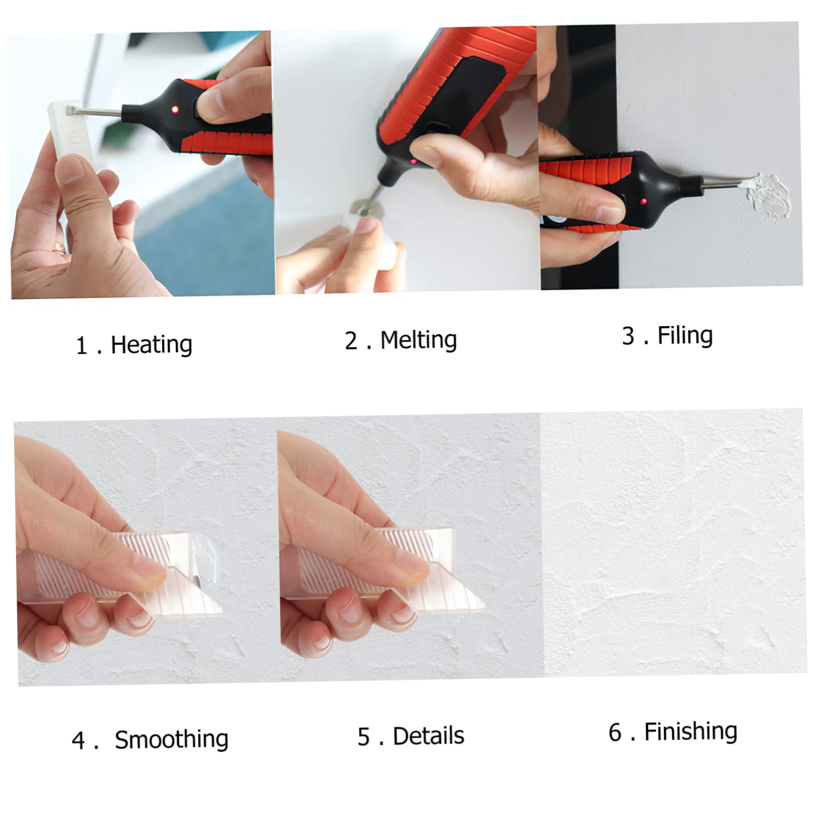 Homoyoyo 1juego Kit De Reparación De Azulejos De De Cera Para Restaurar Baldosas Encimeras y Pisos Cocinas y Baños No Requiere Batería