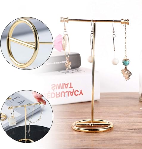 Miniatura 2 de Cimenn Estante de joyería, joyería de oro multifuncional, aretes, soporte de almacenamiento, estante organizador de exhibición (01)