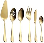 Berglander Flatware ensemble 20 Pièce, Acier inoxydable avec plaqué or titane, Ensemble de plats couleur dorée, Argenterie, Couverts Service pour 4 (Or brillant)