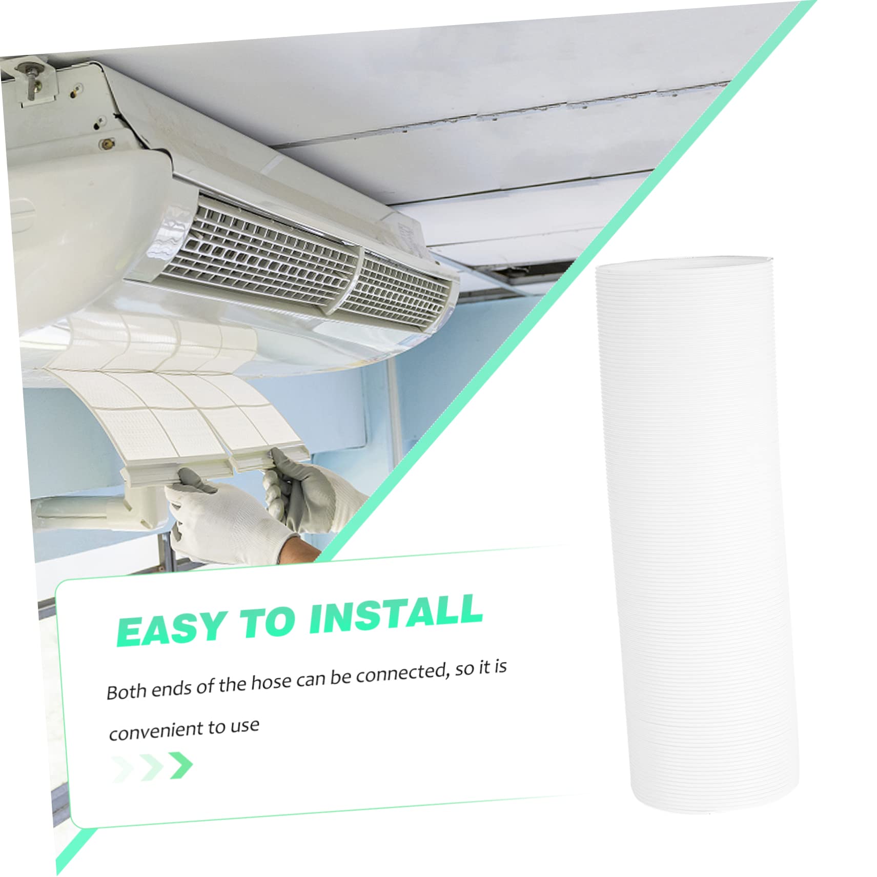 Alipis Tubo Flessibile Ppr per Condizionatore Portatile Bianco, 2 Metri, Facile da Installare da Conservare, Estremità Connettibili per Ventilazione Efficiente