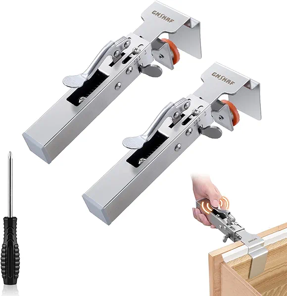GNSKRF Adjustable Drawer Fixing Clamp, 2 Pack Adjustable Drawer Front Installation Clamps Stainless Steel, Cabinet Installation Tools, Drawer Face Clamp for Quick & Easy Installation of Drawer Fronts