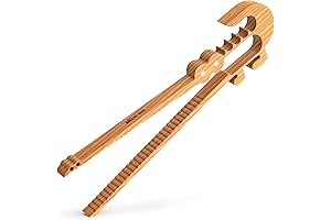 Crocodile-Shaped Wooden Toaster Tongs