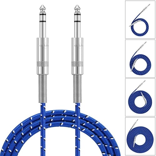 Zerone Cable estéreo de guitarra, cable de extensión de audio macho a macho, reducción de ruido profesional y cable de alta fidelidad para