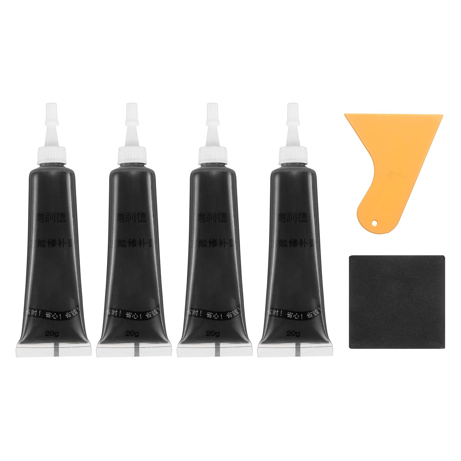 sourcing map Wood Repair Kit, 4 Pcs Touch Up Filler Wood with Scraper Sandpaper for Scratches Holes Crack Tables Desks Wooden Floors Repair Cover Ups, Ebony