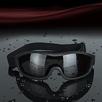 Vista 6 de Viriber Gafas de motocicleta - Gafas de protección UV para exteriores, gafas de combate a prueba de polvo (negro oscuro)
