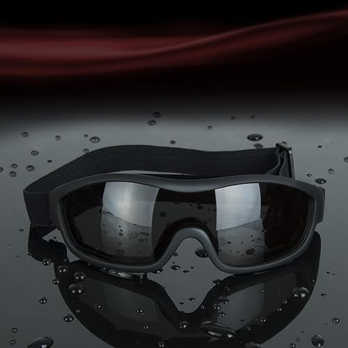Miniatura 6 de Viriber Gafas de motocicleta - Gafas de protección UV para exteriores, gafas de combate a prueba de polvo (negro oscuro)
