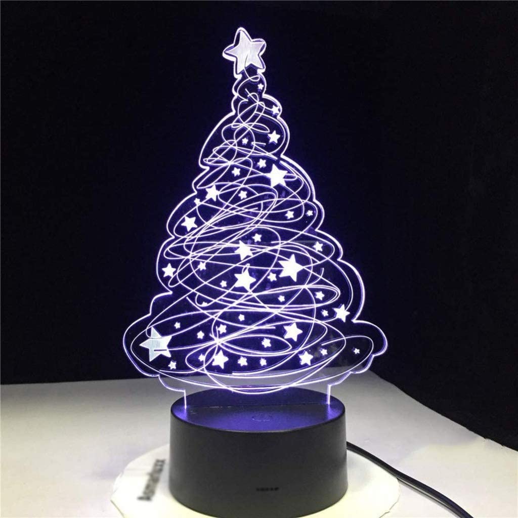 Lampka nocna LED 3D, wielokolorowy przełącznik dotykowy zasilana przez USB, dekoracyjna lampa stołowa, kreatywny prezent urodzinowy lampka nocna