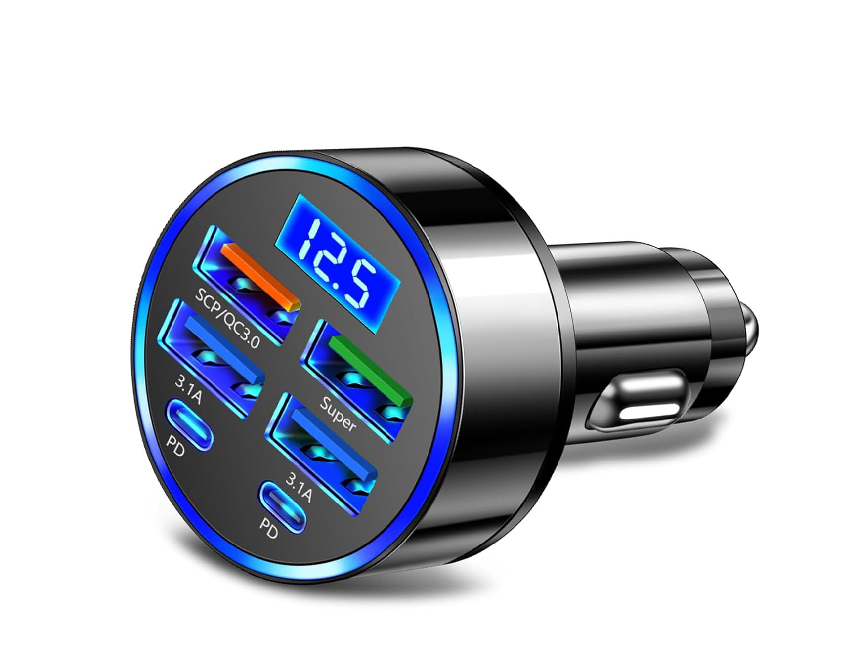 Spiaty 800W Car Charger Adapter, 6-Port Fast Charging USB C Car Charger with 4 USB & 2 Type-C PD Ports, QC3.0 Super Fast Charging, 12V/24V Universal Car Phone Charger for iPhone, Samsung, iPad & More-image-27