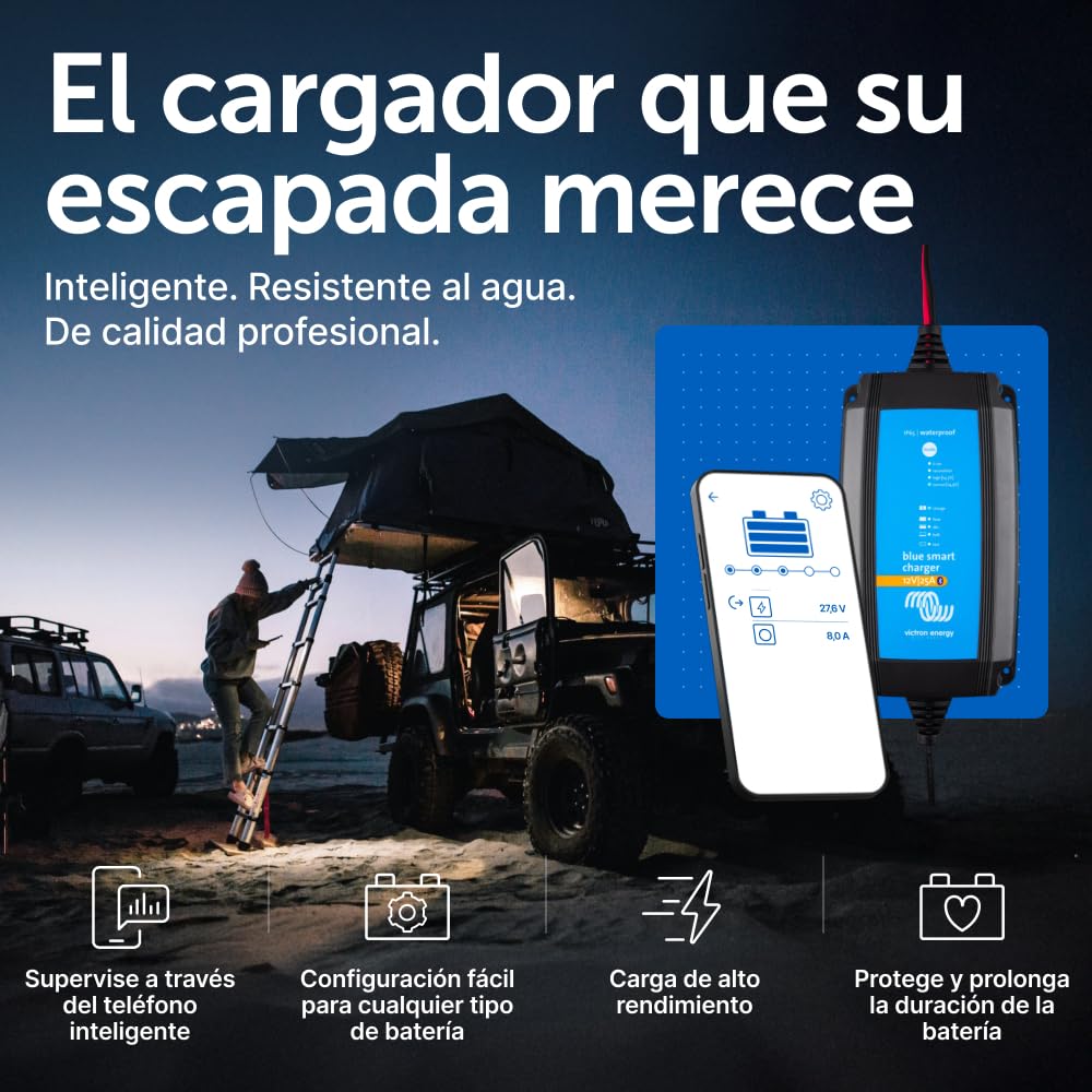 Victron Energy Blue Smart IP65 12-Voltios 25 amperios 230V, Cargador de Batería, Bluetooth (CEE 7/17)