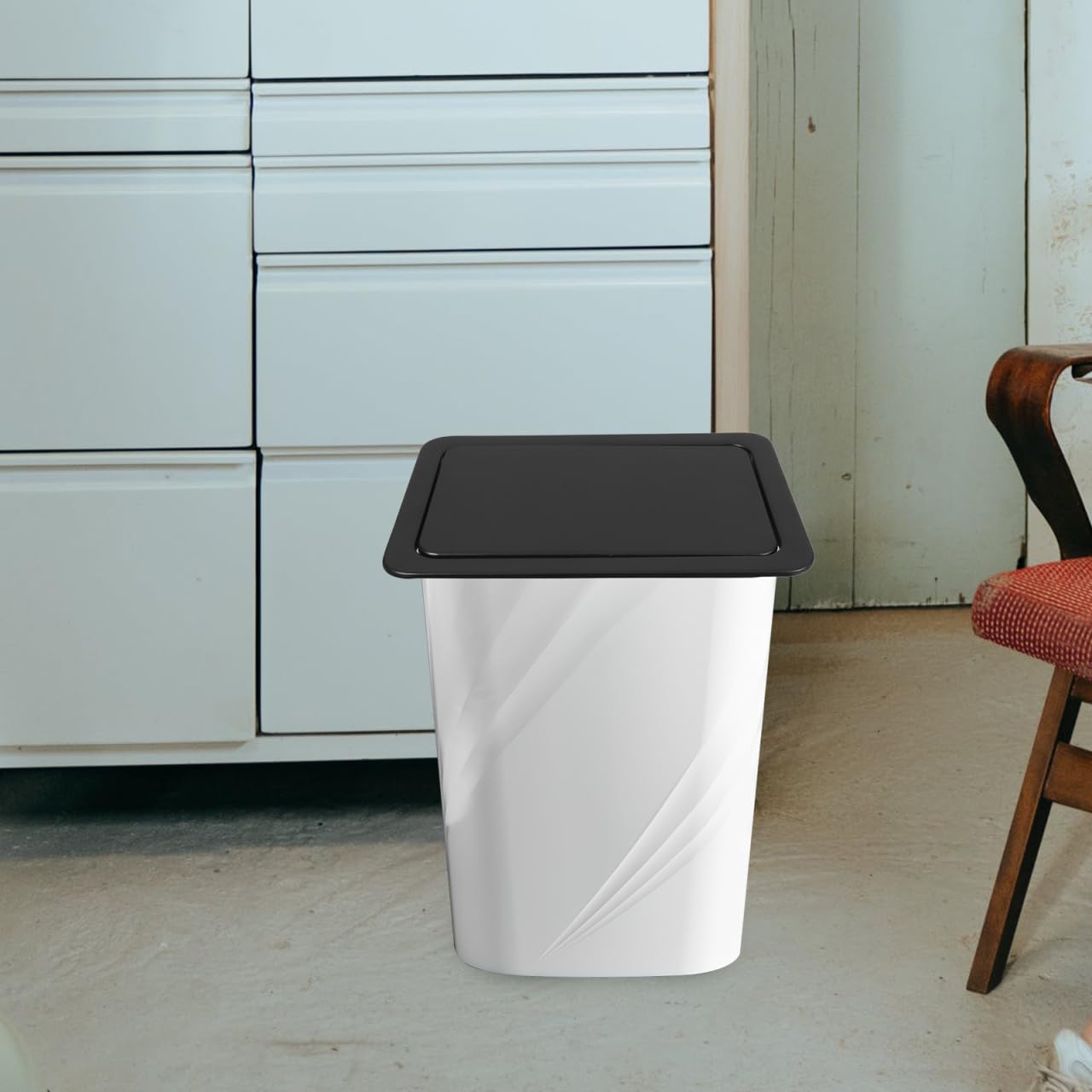Luxshiny Tapa De Basura Empotrada De Acero Inoxidable Con Diseño Para Cubo De Basura De Cocina Y Baño Fácil Instalación Y Acabado Moderno